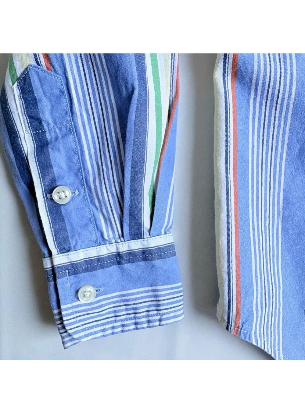 Ralph Lauren Boys Button Down Oxford Shirt 2 2T Blue Pony Logo Preppy Stripes